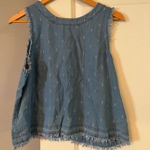 Sleeveless Chambray Top